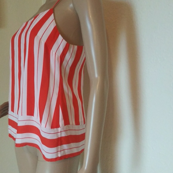 Banana Republic Orange White Striped Tank Top - Picture 3 of 7